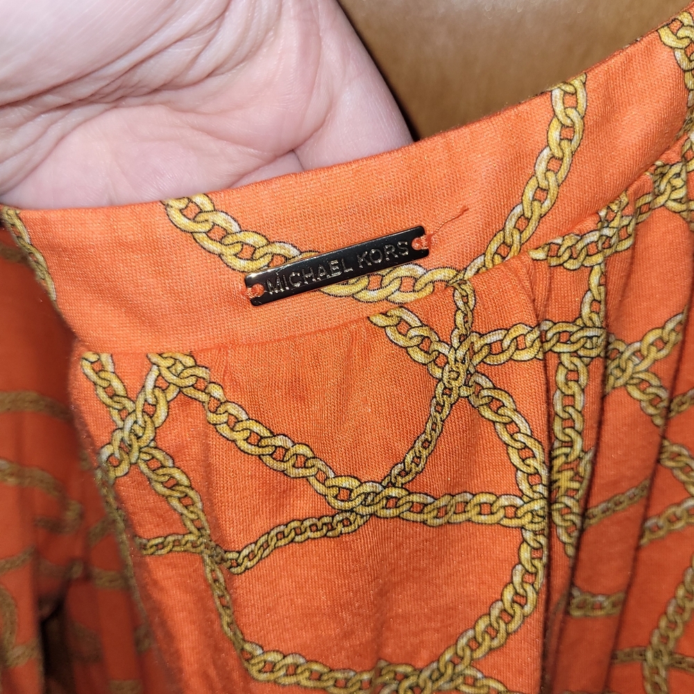 Michael Kors Orange Chain Patterned Top - image 5